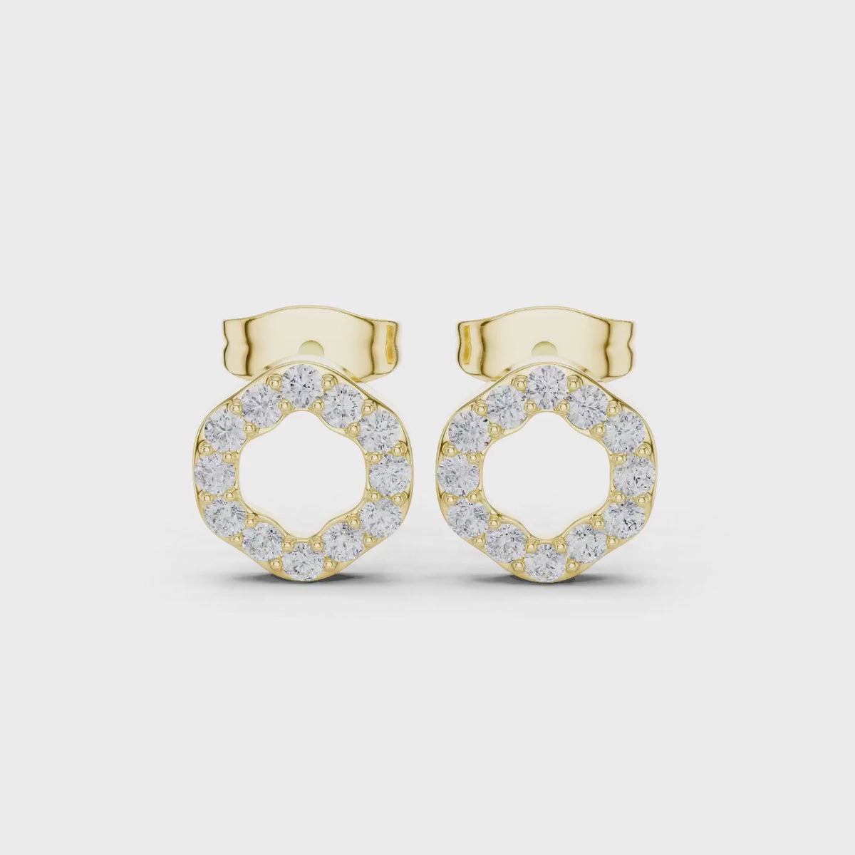 Lab Grown Diamond Earrings - Shimmering Circle Style | Mesfina