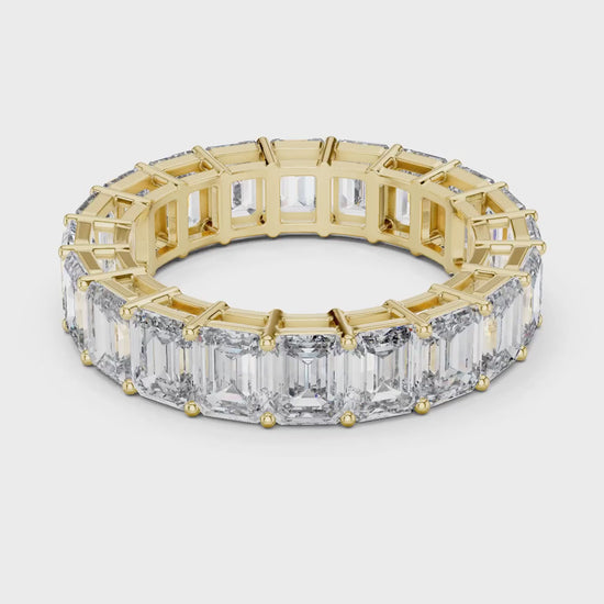 Emerald Cut Lab Grown Diamond Eternity Ring |  Yugma