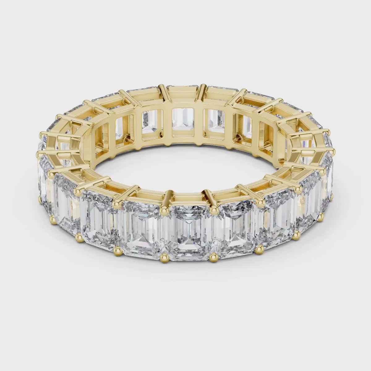 Emerald Cut Lab Grown Diamond Eternity Ring |  Yugma