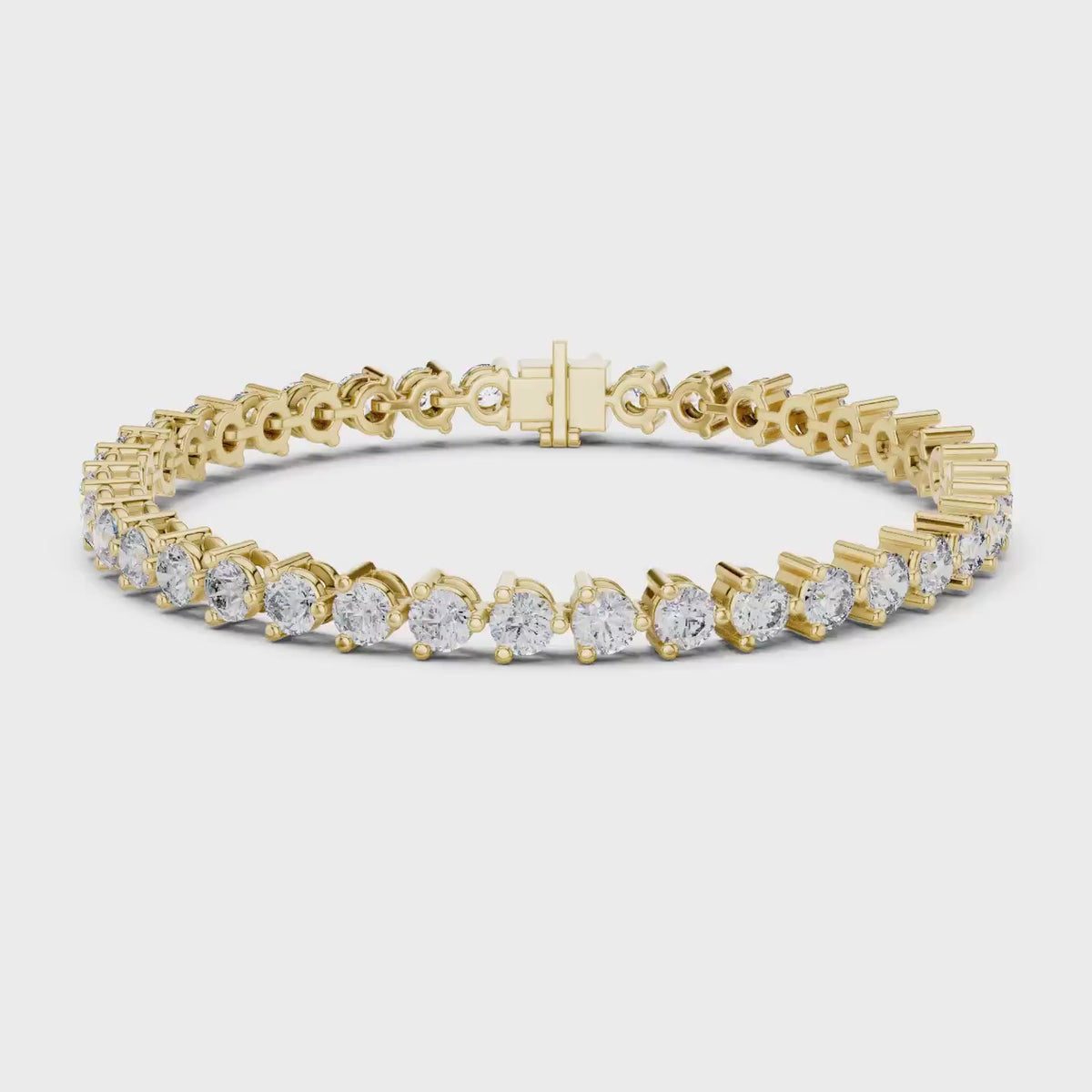Round Lab Grown Diamond Tennis Bracelet | 3-Prong Sahara