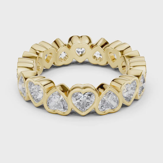Heart Cut Bezel Set Lab Grown Diamond Eternity Ring  | Raphae