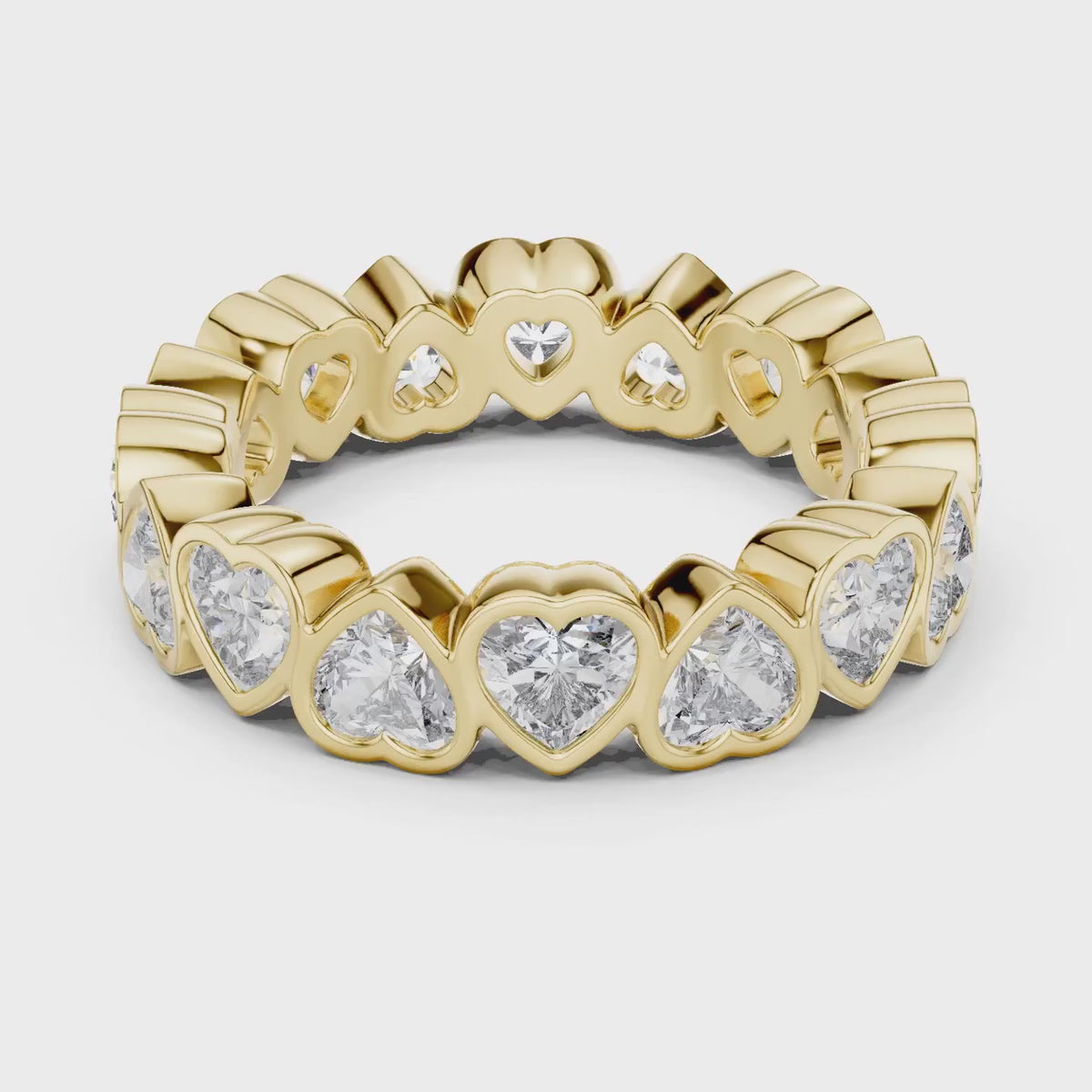 Heart Cut Bezel Set Lab Grown Diamond Eternity Ring  | Raphae