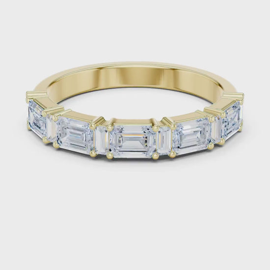 Emerald & Baguette Diamond Band | Meriana