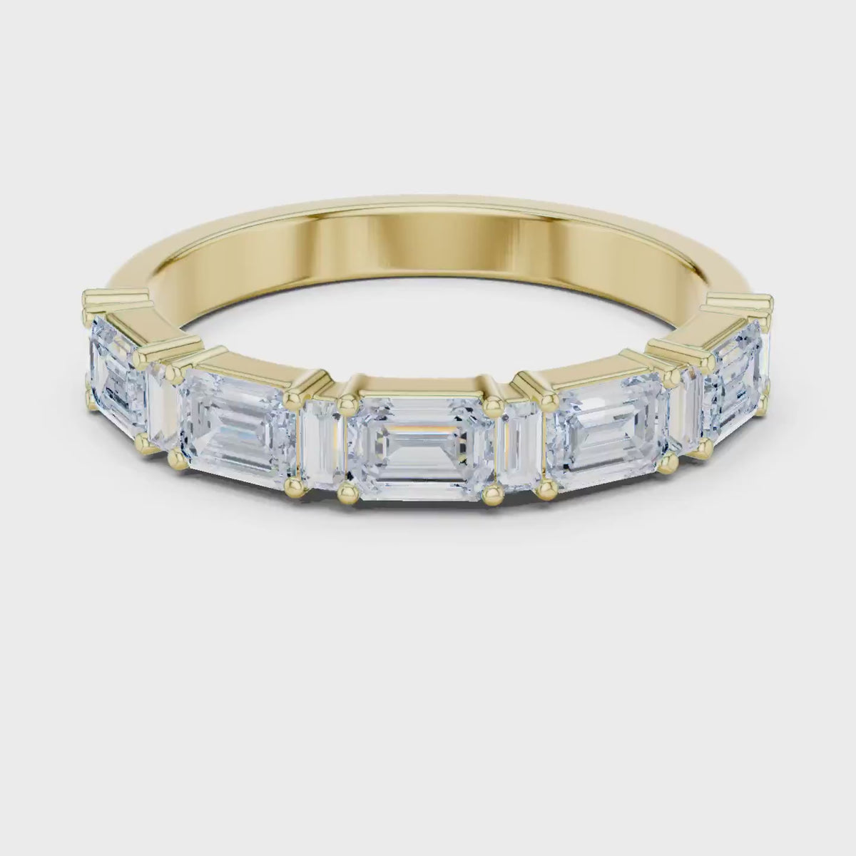 Emerald & Baguette Diamond Band | Meriana