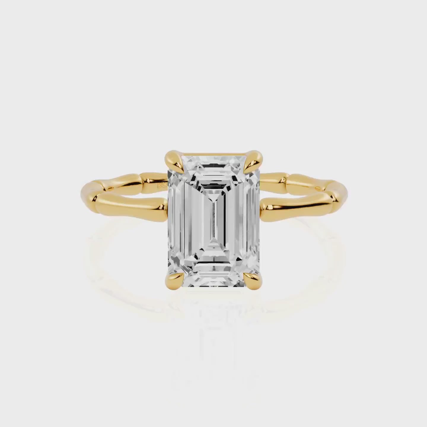 Bamboo Band Lab Grown Diamond Solitaire Engagement Ring | Urban Pearl