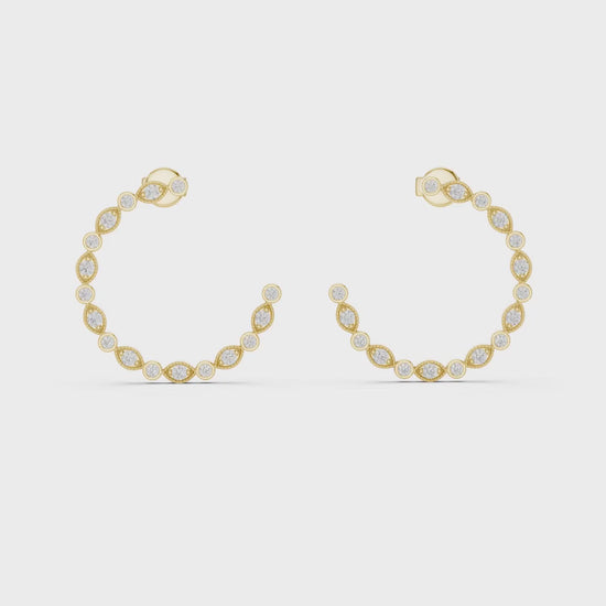 Lab Grown Diamond Earrings - Vintage Milgrain Style | Riftia