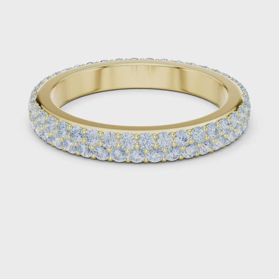 Round Brilliant Lab Grown Diamond Double-Row Eternity Ring | Zarael
