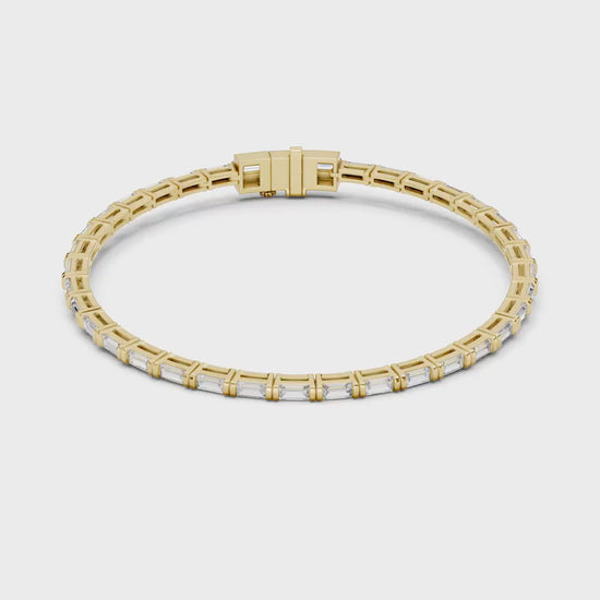 Baguette Cut Lab Diamond Tennis Bracelet | Bar-Set Design - Andes