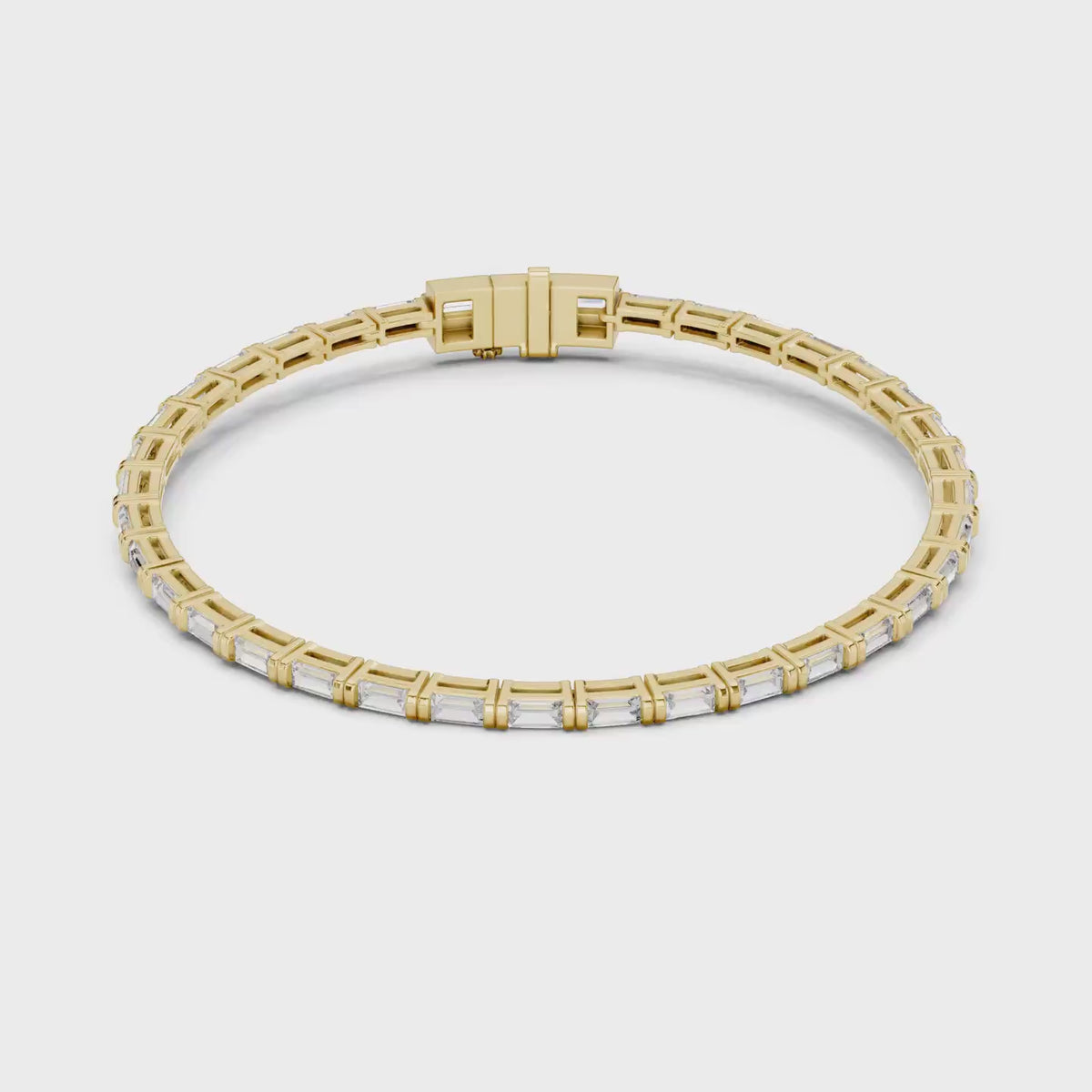 Baguette Cut Lab Diamond Tennis Bracelet | Bar-Set Design - Andes