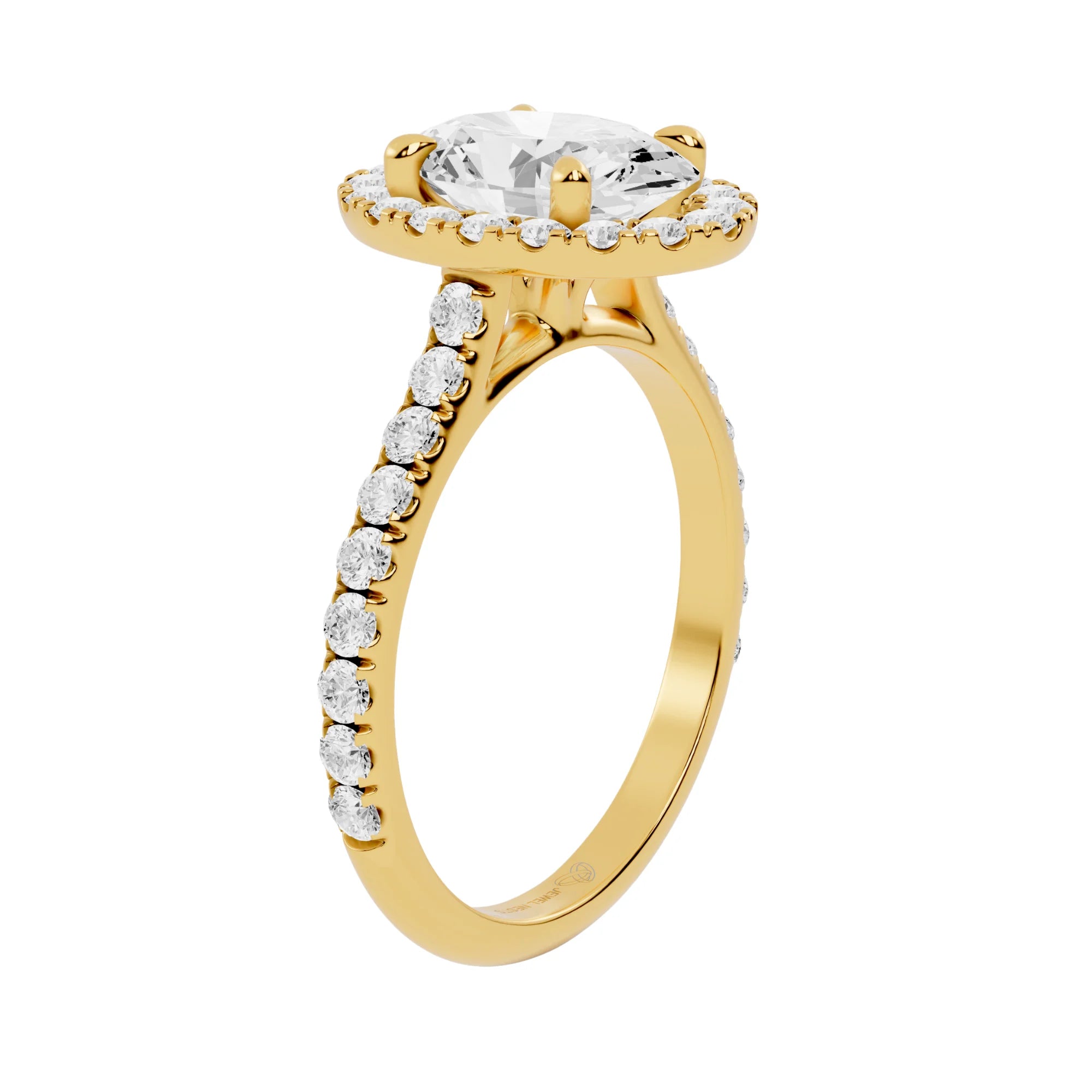 Oval Lab Diamond Halo Engagement Ring | The Taj Mahal