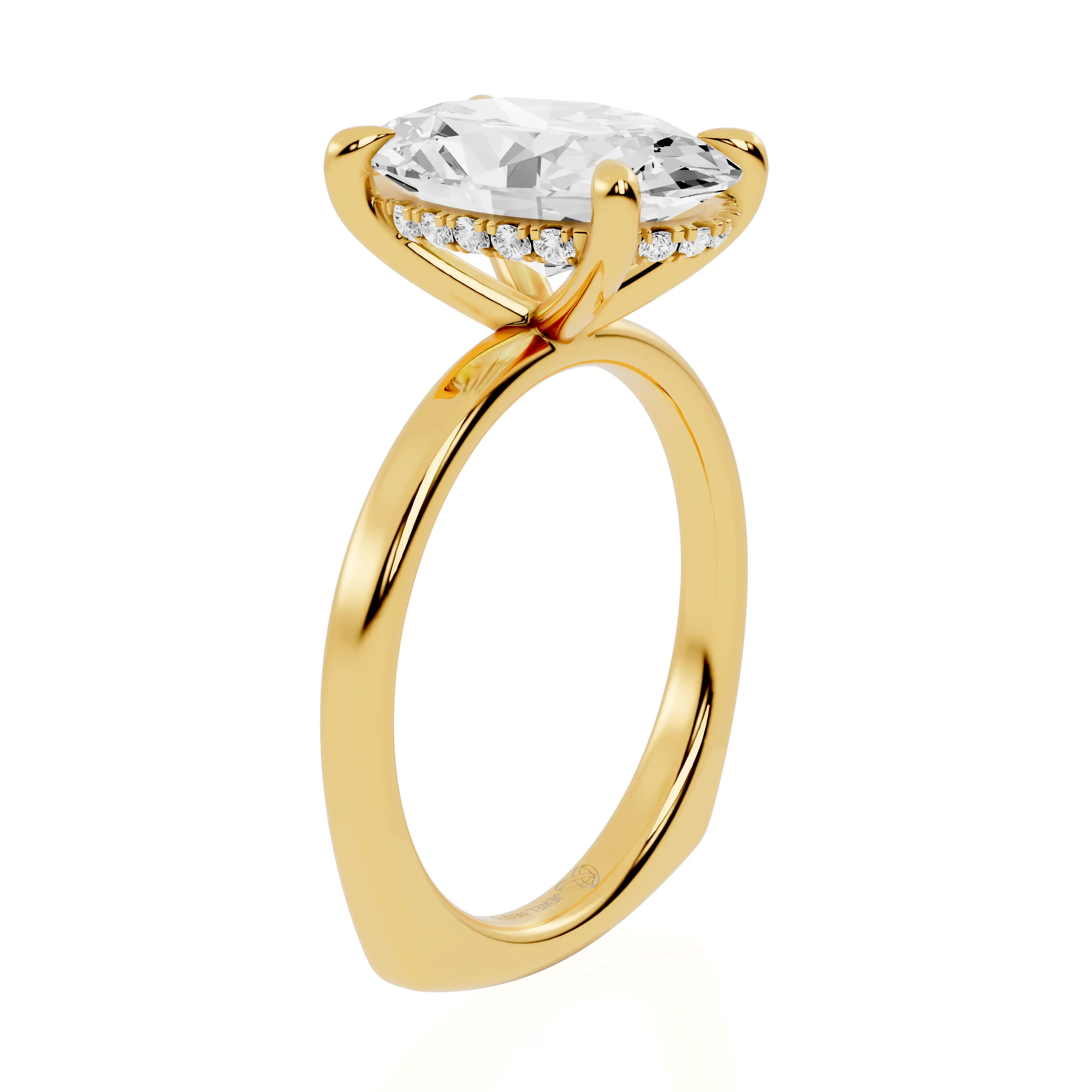 Euro-Shank Lab Grown Diamond Engagement Ring with Hidden Halo | London Whisper