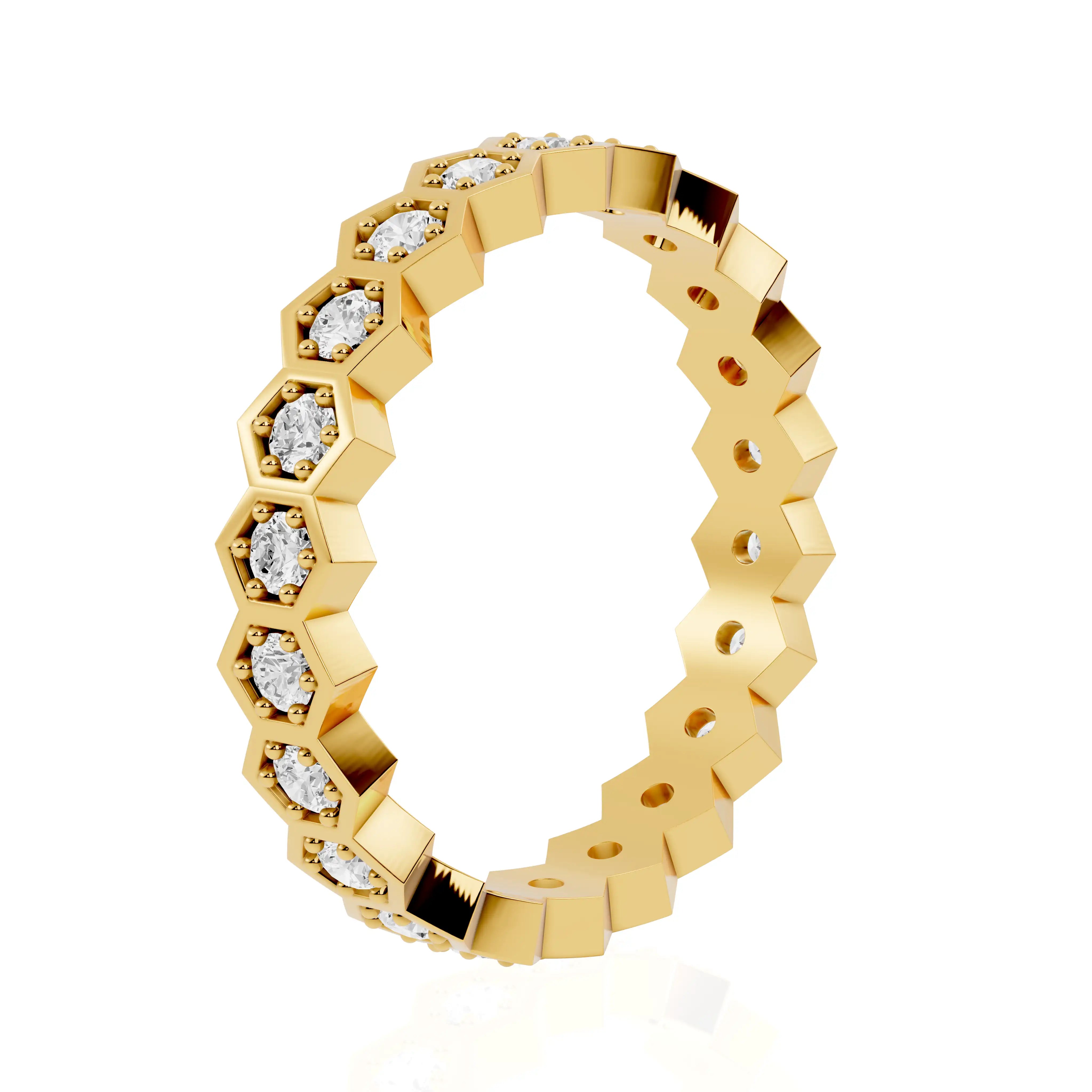 Honeycomb Diamond Wedding Band | Amira