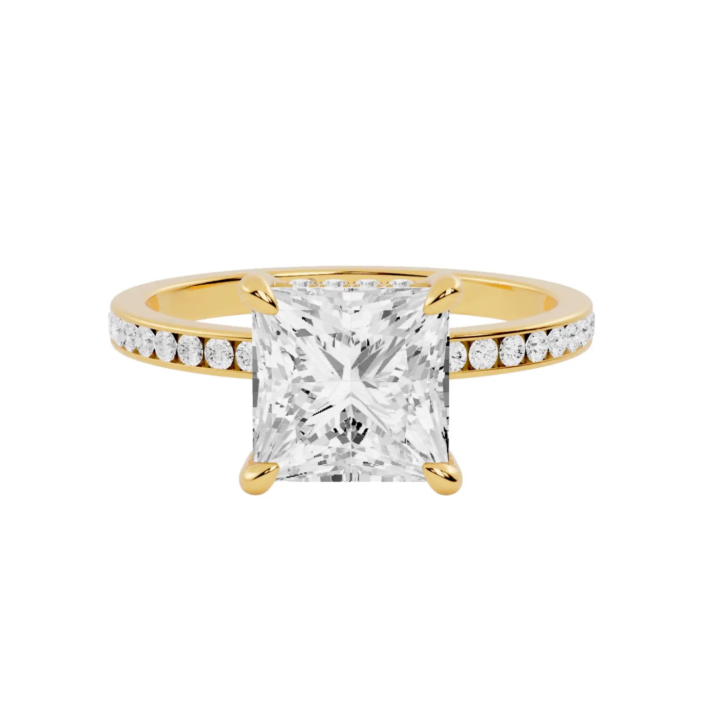 Hidden Halo Channel-Set Pavé Lab Grown Diamond Engagement Ring | Como Elegance