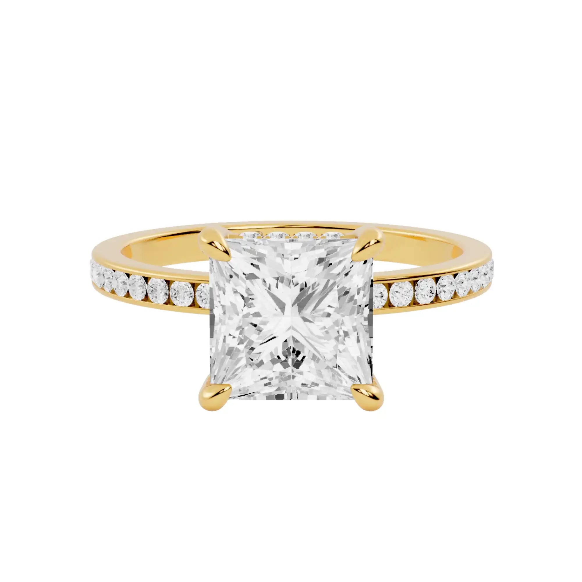 Hidden Halo Channel-Set Pavé Lab Grown Diamond Engagement Ring | Como Elegance