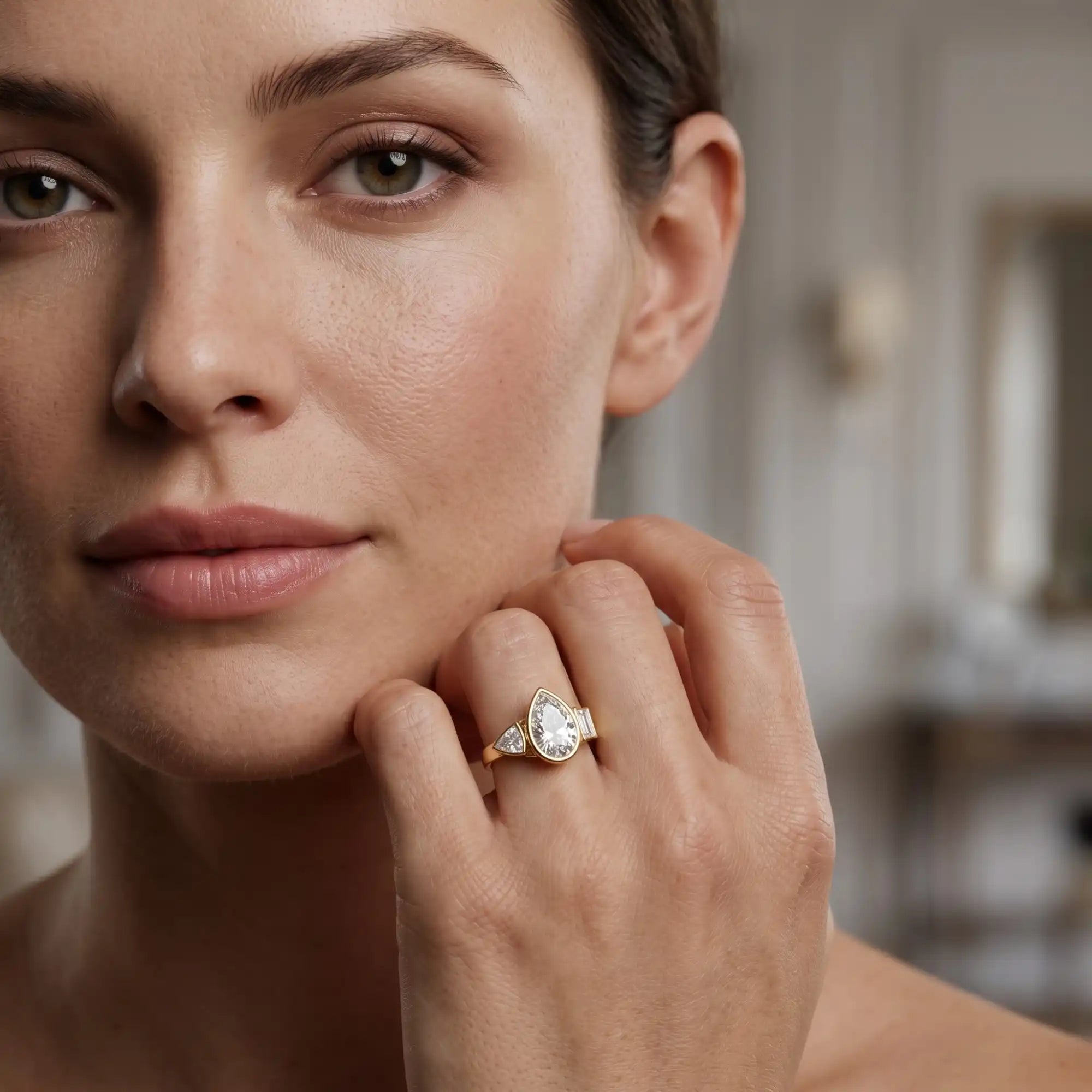 Pear Cut Lab Grown Diamond Engagement Ring | Helena Brilliance