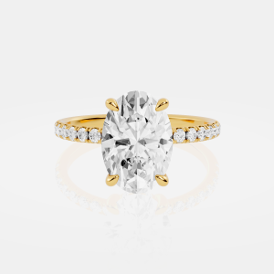 Niagara Jade - Hidden Halo With Pave Band Engagement Ring