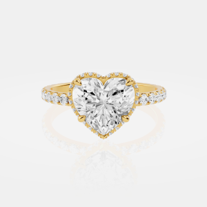 Dijon Ecstasy - Double Hidden Halo With Pave Band Engagement Ring