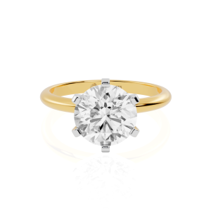 Maple Bliss - Two Tone Comfort Fit Six Prong Solitaire Ring