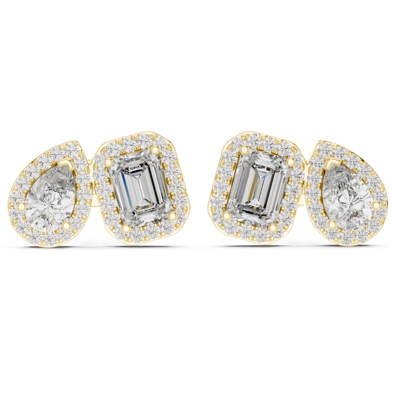 Gem Halo Stud Earrings