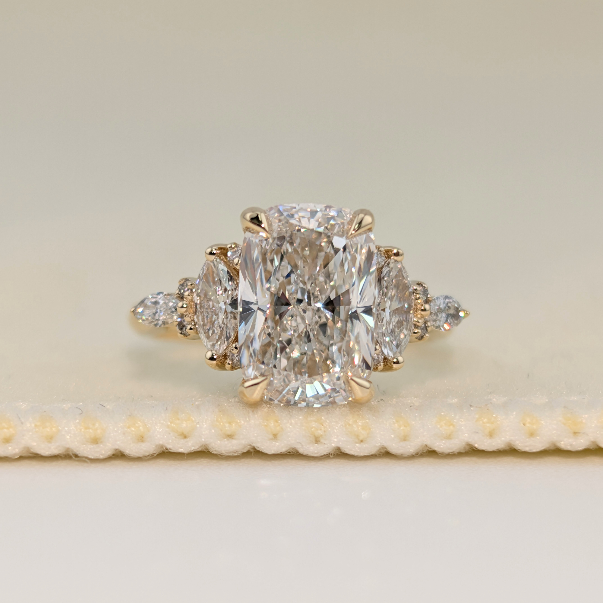 SantaFe Shine - Bespoke Elongated Cushion Diamond Engagement Ring